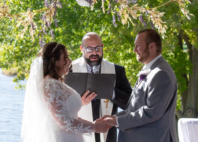 Our Officiant Ashton Bishop with one of his beautiful couples.