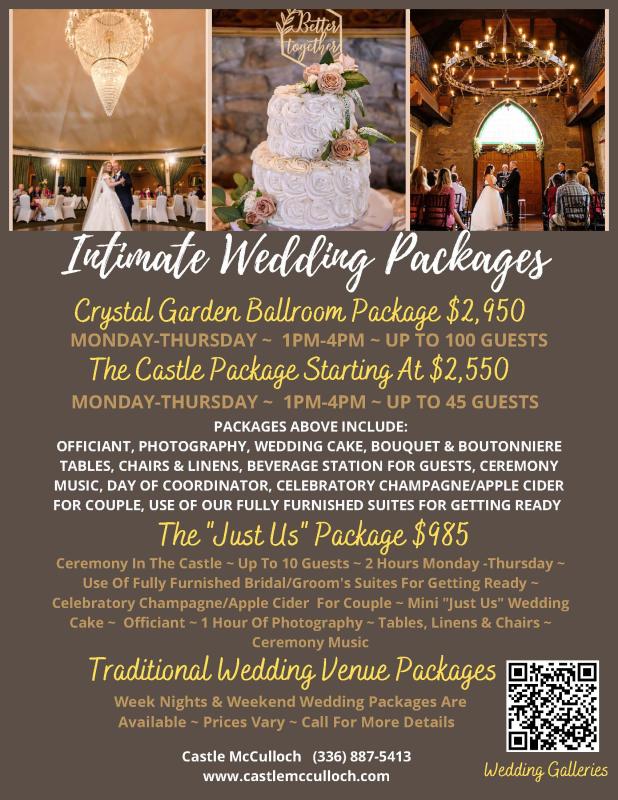 Castle McCulloch Intimate Wedding Packages